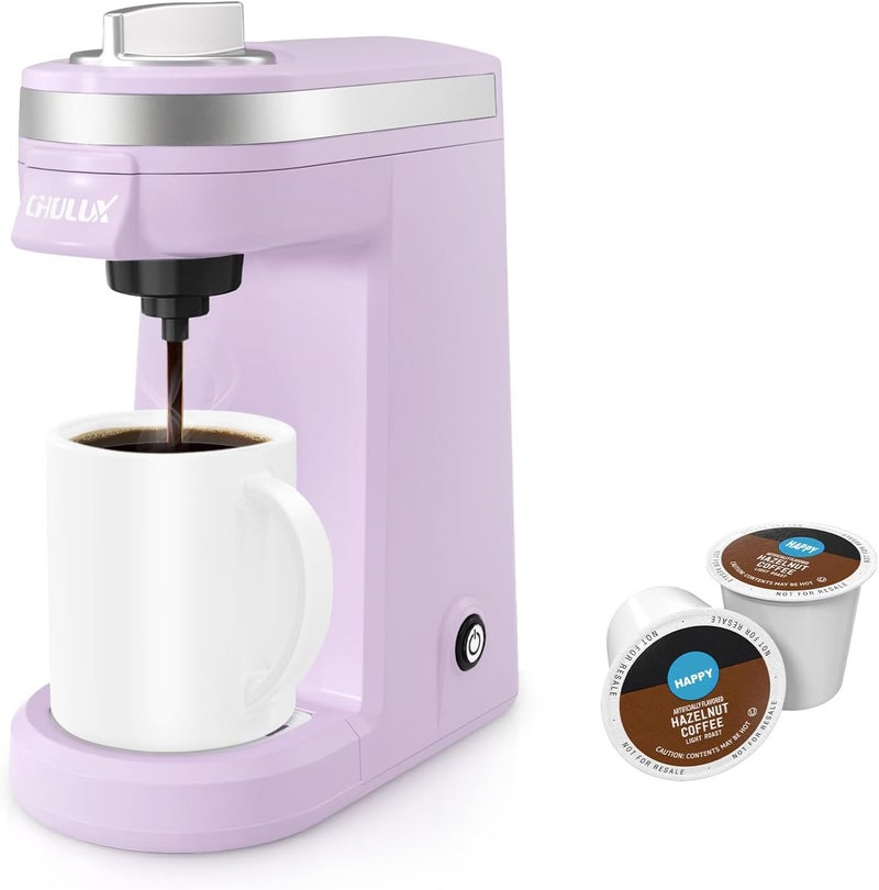 CHULUX Mini Coffee Maker for K Capsule, Single Serve Coffee Maker for One Cup Americano, Lightweight Pod Coffee Machine, Lavender - Image 1